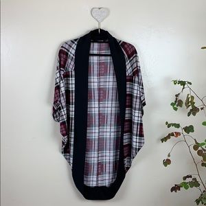 PAPERMOON Black and Wine Plaid Layering Piece EUC